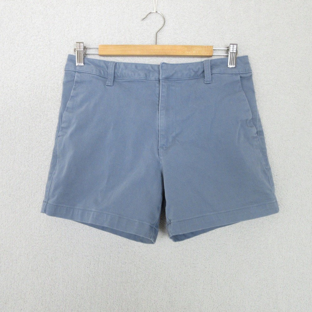 Banana Republic Chino Shorts Women 6 Blue Stretch Mid Rise Cotton Rayon 5 Inseam